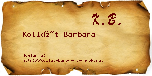 Kollát Barbara névjegykártya